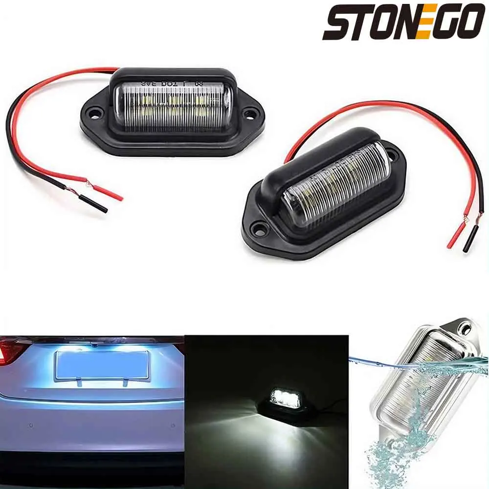 Automotive 12V-24V Rear 6 LED License Plate Light for Trucks and Commercial Vehicles