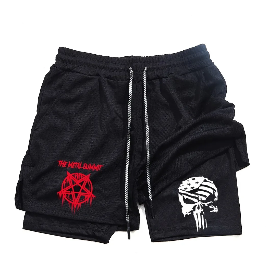 

Men's Double Layered Quick Drying Sports Shorts Anime Printed Versatile Running Shorts M-3XL