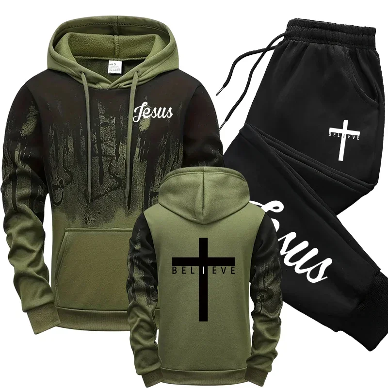 2026 Hoodies and Sweatpants Autumn Winter Daily Casual Sporty Jogging Suit Cross Tracksuit High Quality Men's Set view 2