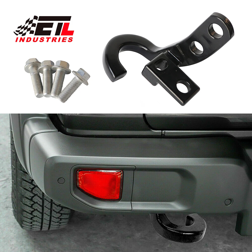 Black Mounted Rear Tow Trailer Hook Rescue Fits for Jeep Wrangler JL 2018-2021