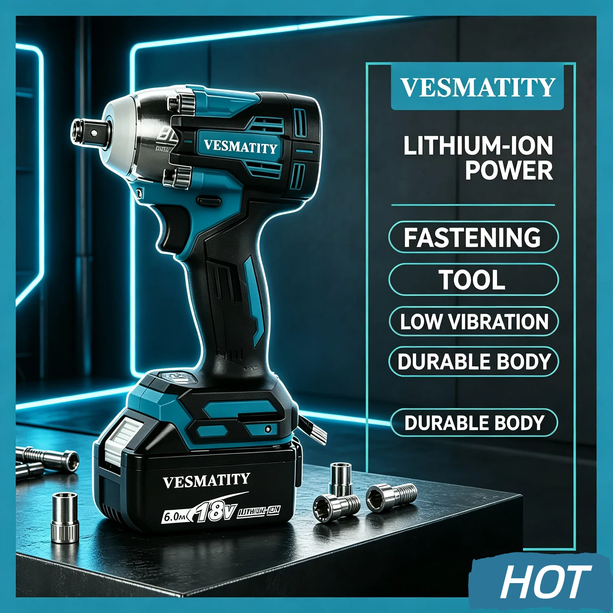Vesmatity TW004G Brushless 630Nm Cordless Electric Drill Screwdriver Tool 18V 20V Battery Pro Max Unit Plus Pro HD