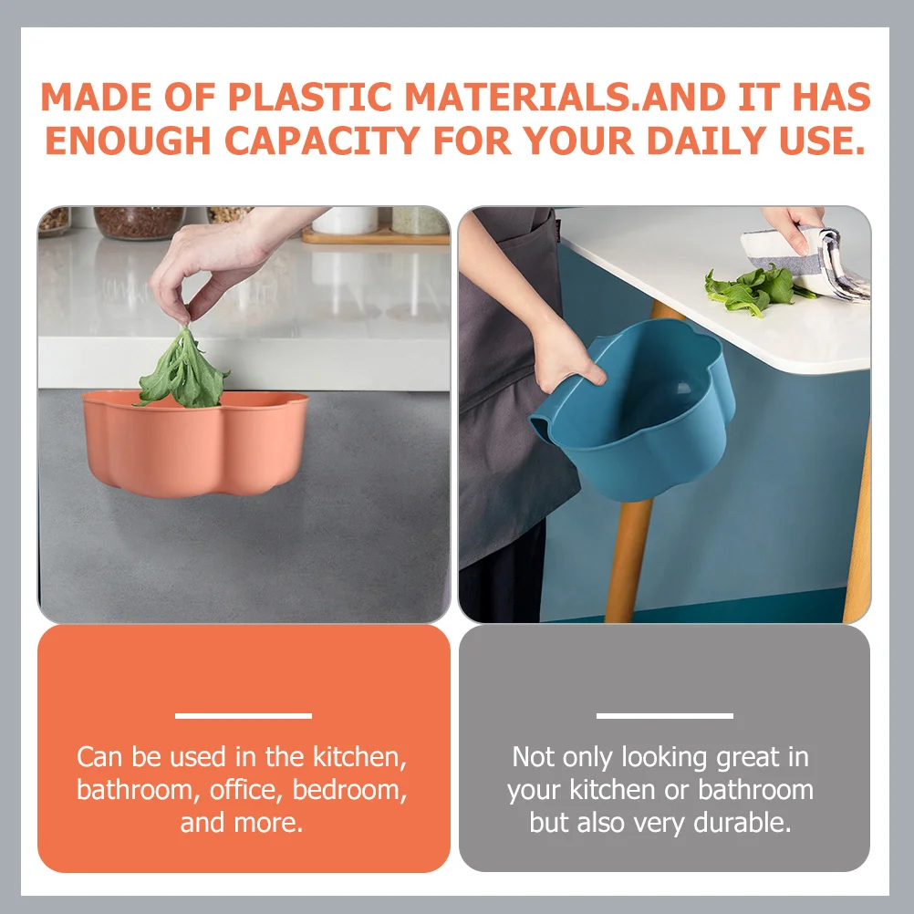 

3Pcs Kitchen Hanging Waste Bin Small Garbage Container Under Sink Trash Can Reusable Household Mini Garbage Container