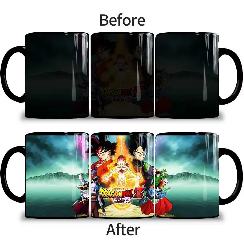 2025 New Anime Dragon Ball Super Z Cup Gt Cartoon Color Changing Mug Ceramic Heat Sensitive Creative Coffee Water Cup Xmas Gifts