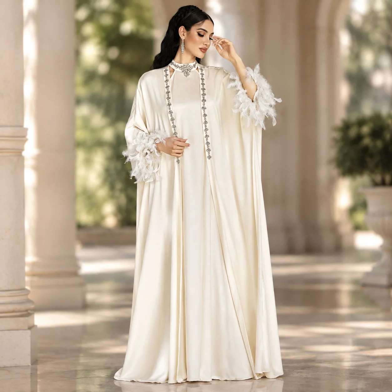 Off Shoulder Neckline Halter Neck Sets a Line Silhouette Casual with Rhinestone Embellishment Loose Fit Two Set Autumn for Women