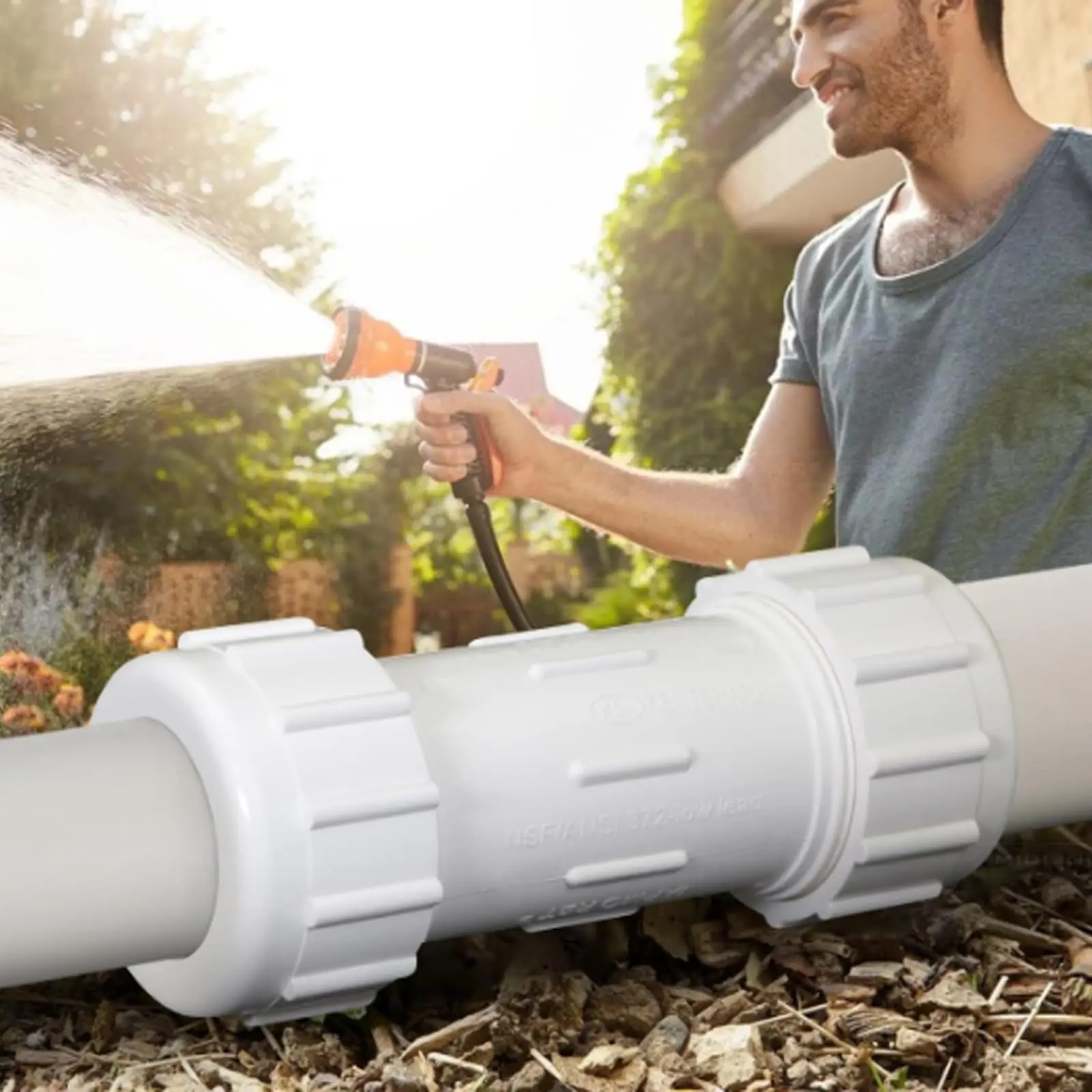 LESSO 3/4 Inch PVC Compression Coupling, Pipe Connection, IPS Coupling, Compression Fitting, Quick Connecting Piping and Repairs