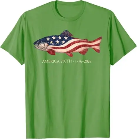 250 America Years 1776 2026 Fishing USA Flag 250th Birthday T-Shirt Y2k Fisherman Outdoor Clothes Novelty Anniversary Gift Tee – Detail 4