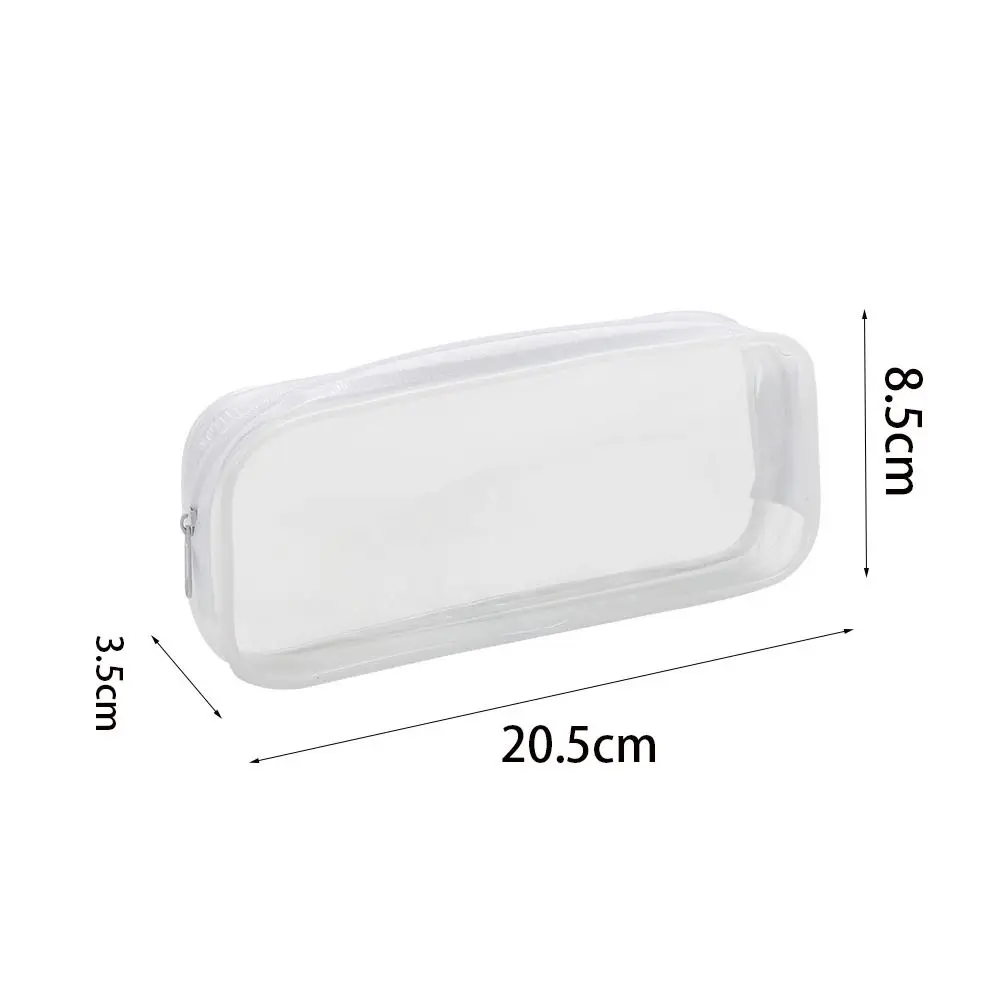 Sacchetti con cerniera trasparenti bianchi da 10 pezzi borsa per il trucco trasparente portatile trasparente facile da usare astuccio per matite con cerniera trasparente in PVC da viaggio