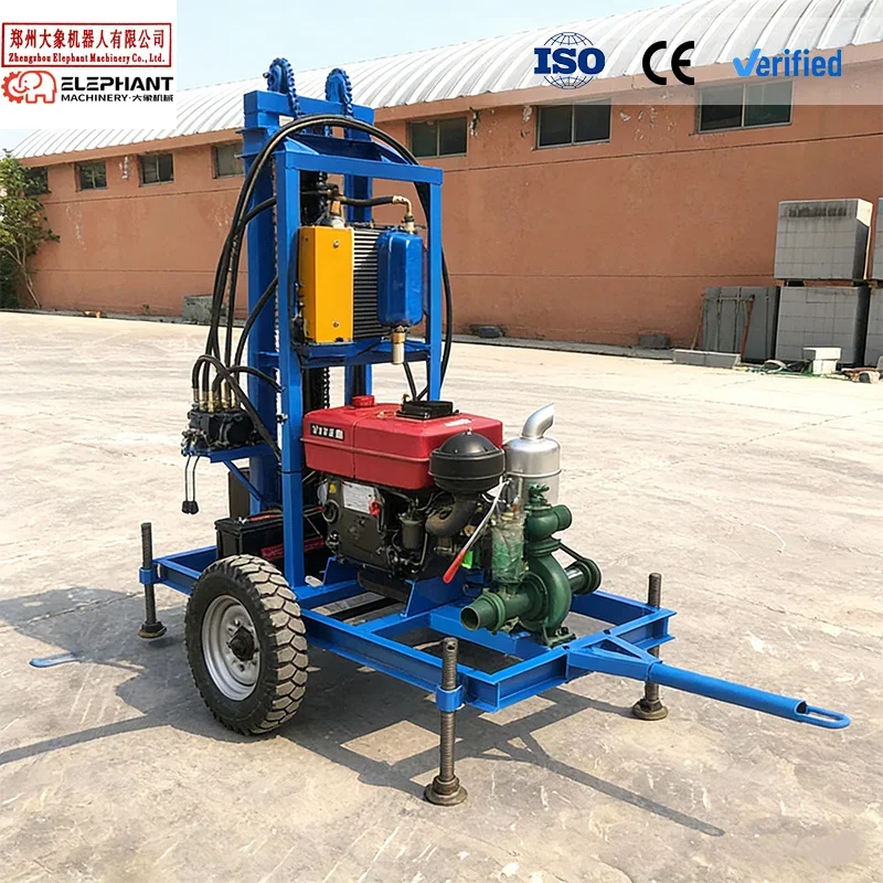 Portable Rock Drill Rig Sale Mini 10m 80m Depth Crawler Water Well Rig Drilling Machine