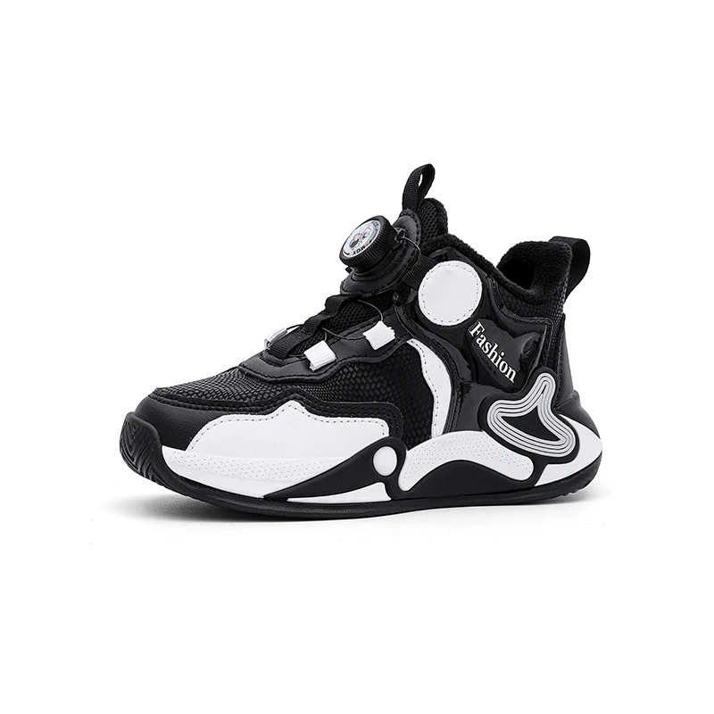 New Cool Boys Basketball Shoes basketball shoes in the upper plus cotton warm sneakers running shoes winter cotton shoes button