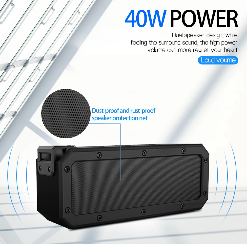 Altoparlante Bluetooth X3Pro altoparlante Bluetooth con potenza di uscita 40W con eccellenti prestazioni dei bassi NFC IPX7 campeggio impermeabile