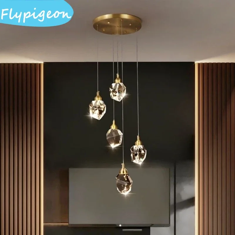 

Luxury Crystal Pendant Light LED Chandelier for Living Room Restaurant Kitchen Bedroom Home Decoration Hanging Lighting Fixture
