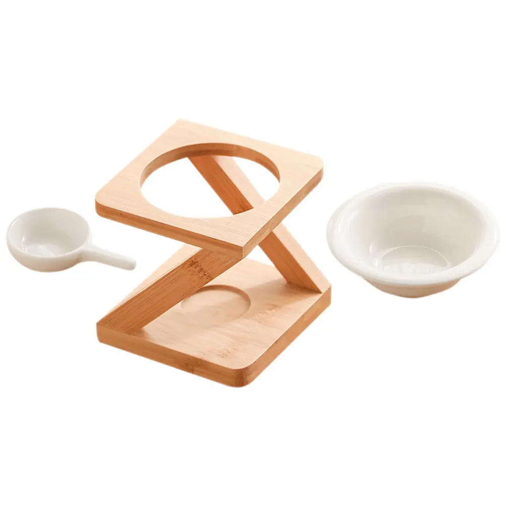 1Set Ceramic Wood Essential Oil Burner Tealight Holder Aromatherapy Diffuser Decoration for Home Office Yoga Room