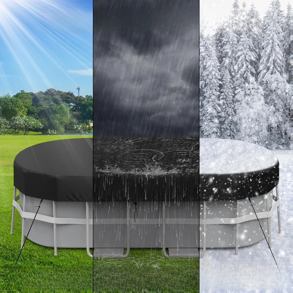 حامي غطاء حمام السباحة 10 × 16 قدم فوق الأرض مجموعة ملحقات غطاء حمام السباحة متضمنة خياطة عالية الجودة لحمامات السباحة القابلة للنفخ