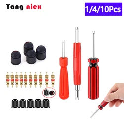 1/410Pcs Car Bicycle Tire Valve Stem Core Remover Tool Screwdriver Valve Core Wrench Spanner Tire Repair Tool Car Accessories