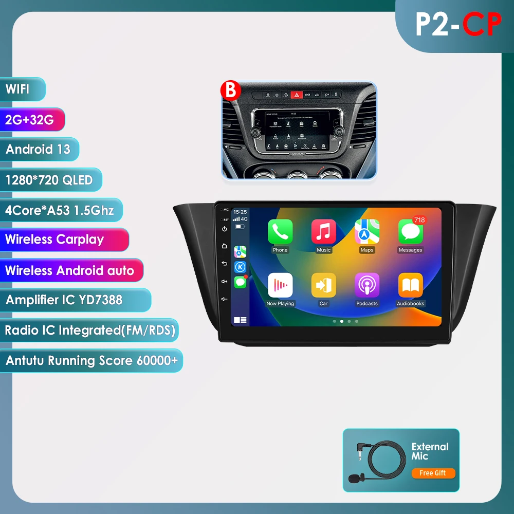 OSSURET 8G 128G Android 14 Autoradio Voor Iveco Daily 2013-2021 Auto Multimedia GPS Carplay 4G DSP BT 360 Camera Door Snapdragon6115