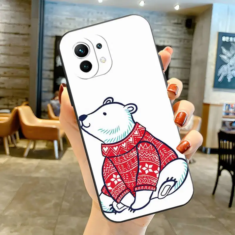 Christmas Polar Bears Phone Case Funda For Xiaomi Mi 9t 10t 11 11i 11x 11t 12 Pro Poco F3 X3 Nfc M3 Shockproof Back Cover