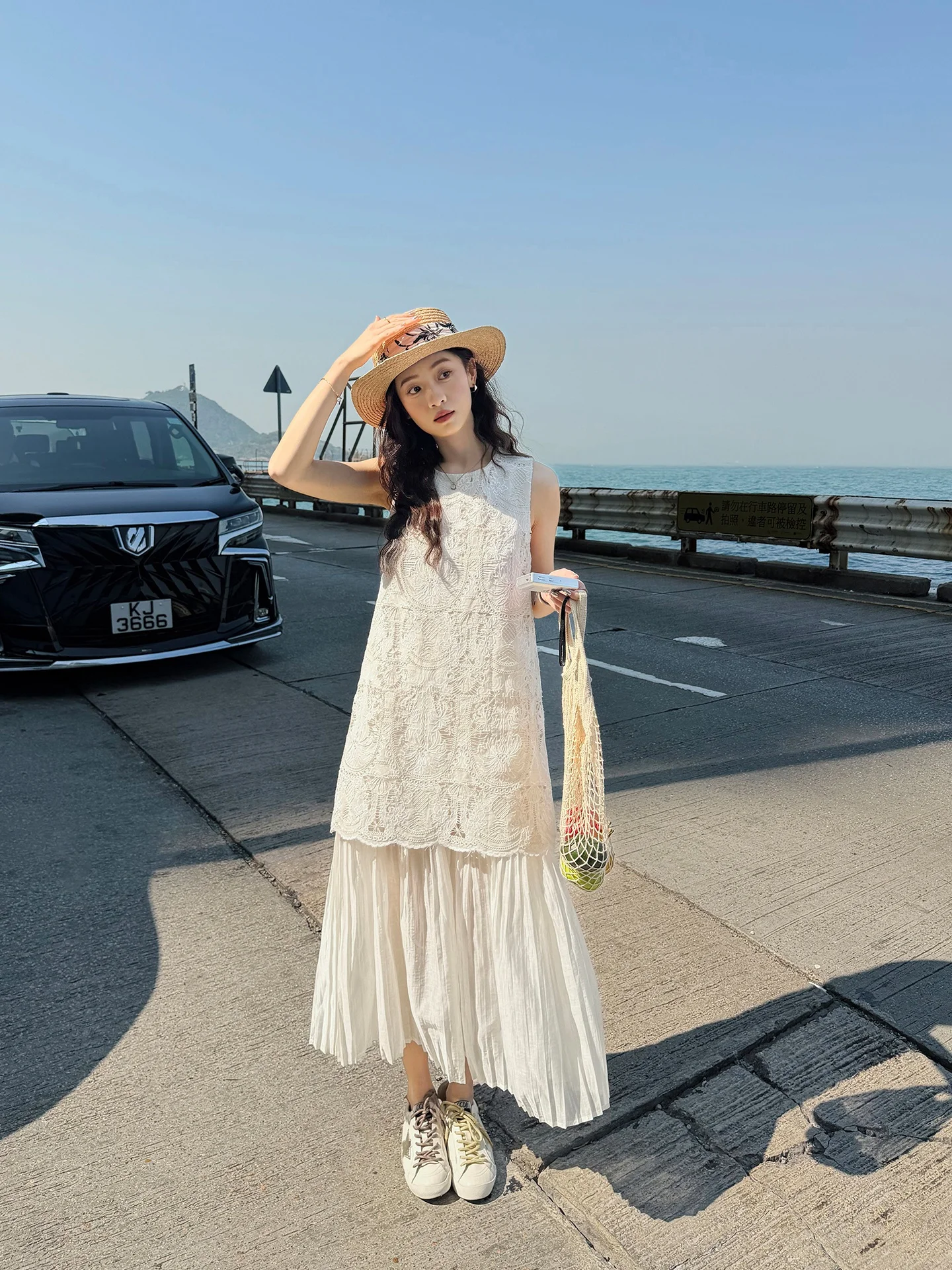 

Юбка-плиссе с эффектом двухслойности и вышивкой, свободного кроя, в французском стиле, с завышенной талией, универсальная, для весны