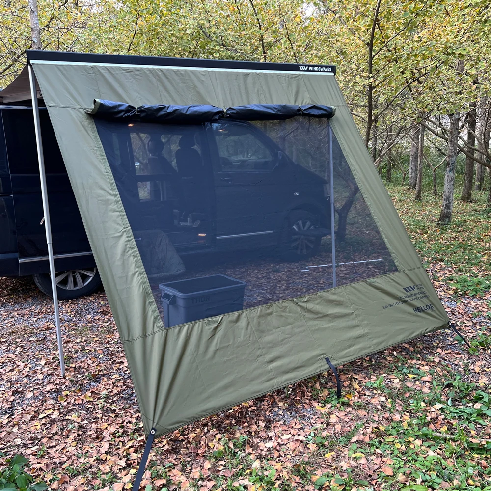 

South Korea WINDSWAVES car side tent vinyl car side extension tent with screen window sun protection rain awning