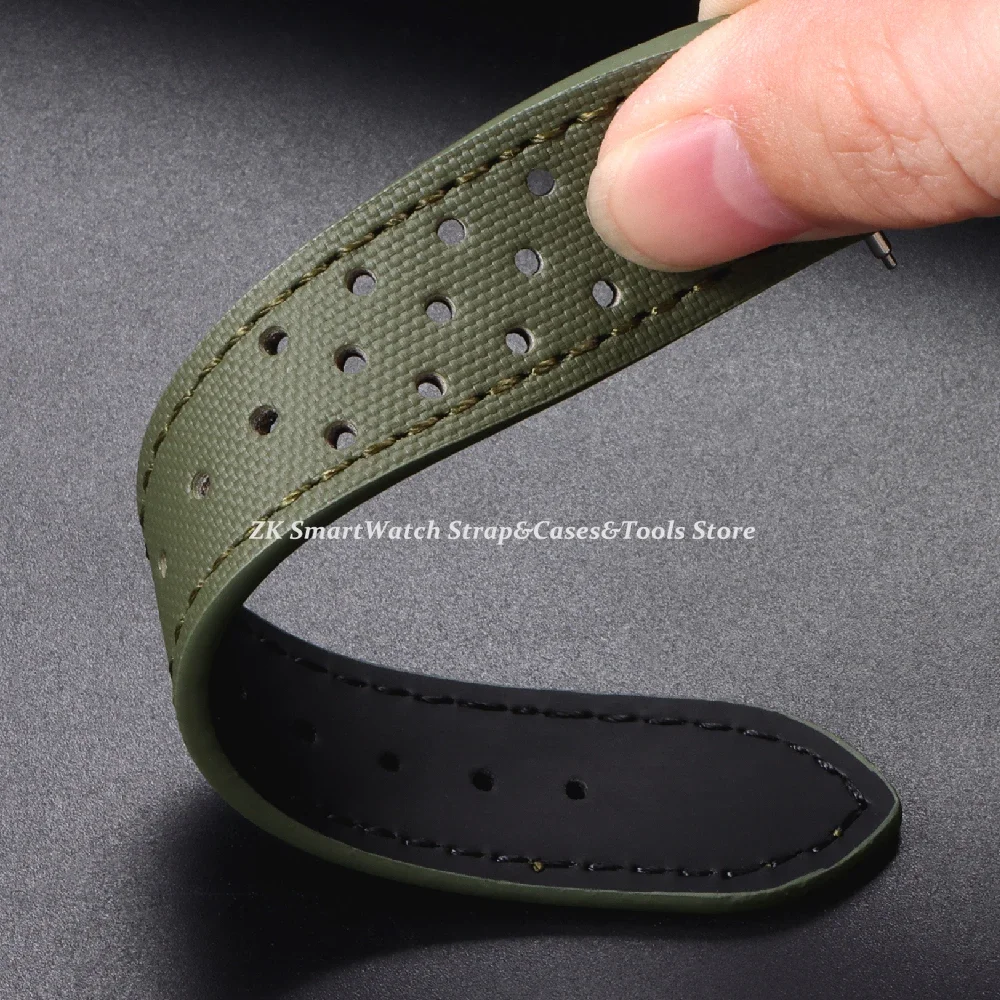 Premium Quality Nylon Sailcloth Watch Strap 18mm 20mm 22mm Band Waterproof Fabric Bands Quick Release Wristband Belt Accessories