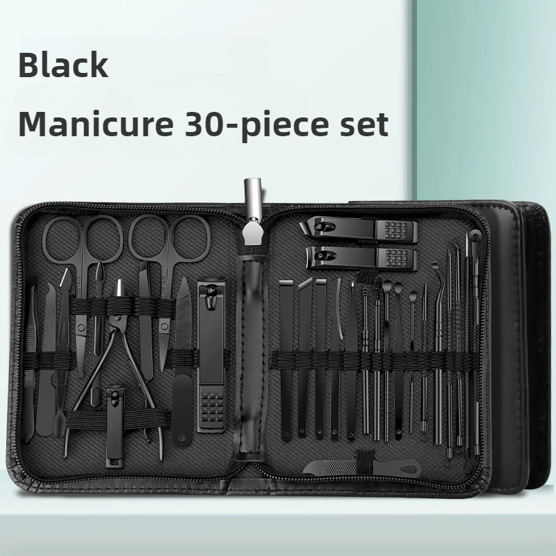 

30 PCs New Professional Manicure Set Pedicure Grooming Kit Includes Scissors Nail Files and Travel Case Perfect for At-Home