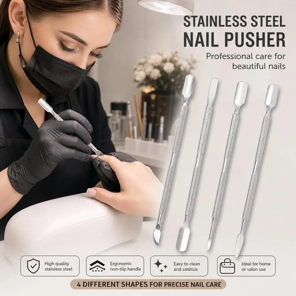 Steel Double-Ended Cuticle Pusher Dead Skin Remover Manicure Cleaner Care Nails Art Tool All for Manicure Set