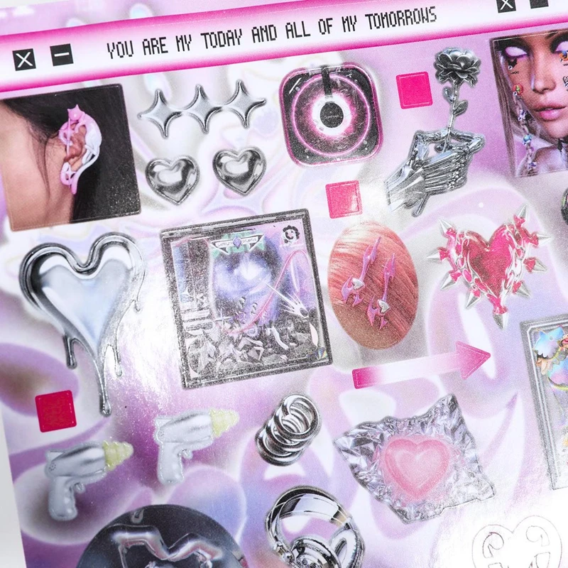 

30 листов Y2K, милые декоративные наклейки в стиле ретро, книги, скрапбукинг, чехол для телефона, сделай сам, журнал, материал для коллажа, наклейка, подарок