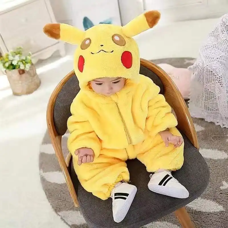 

Winter Jumpsuit For Infants Cartoon yellow Children Hooded rompers Comfortable And Warm For Newborns clothes