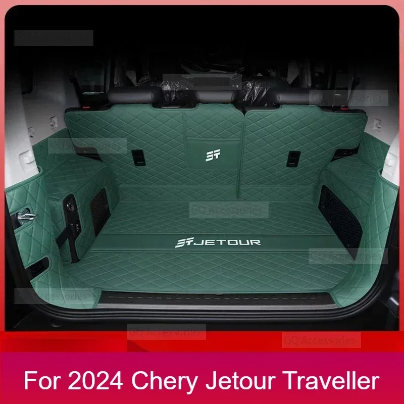 

New！For cherryJetour Traveller T2 2023 2024 Jetour T2 Leather Trunk Mats Durable Cargo Liner Boot Interior Cover Car Accessories