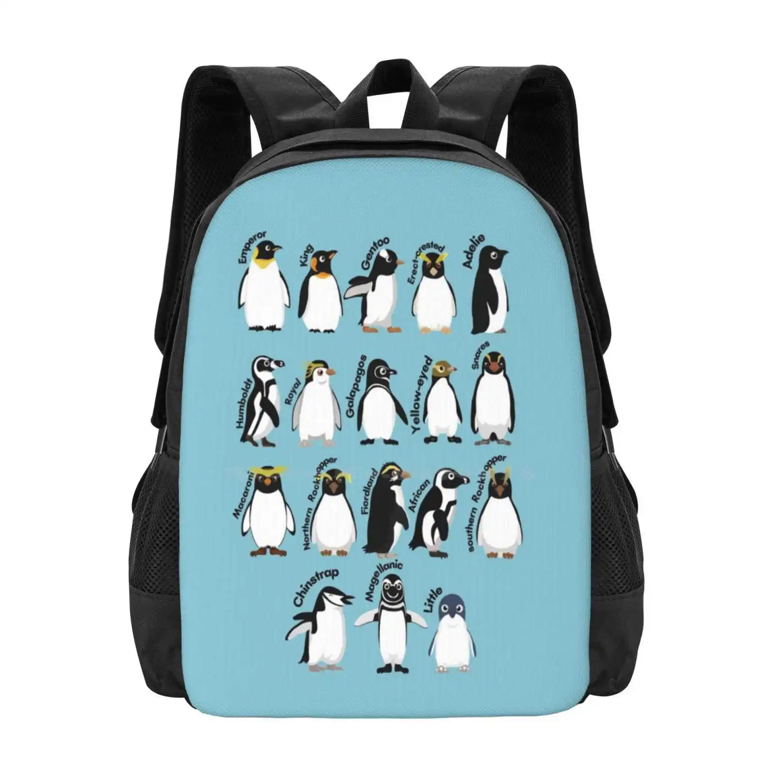 Penguin Species School Bags For Teenage Girls Laptop Travel Bags Penguins Species Kinds All United King Emperor Little