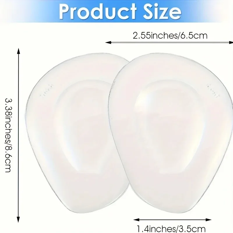 2 pares de almohadillas de gel acolchadas para el pie delantero, almohadillas para el pie frontal reutilizables para tacones altos para aliviar la presión del pie y almohadilla antideslizante
