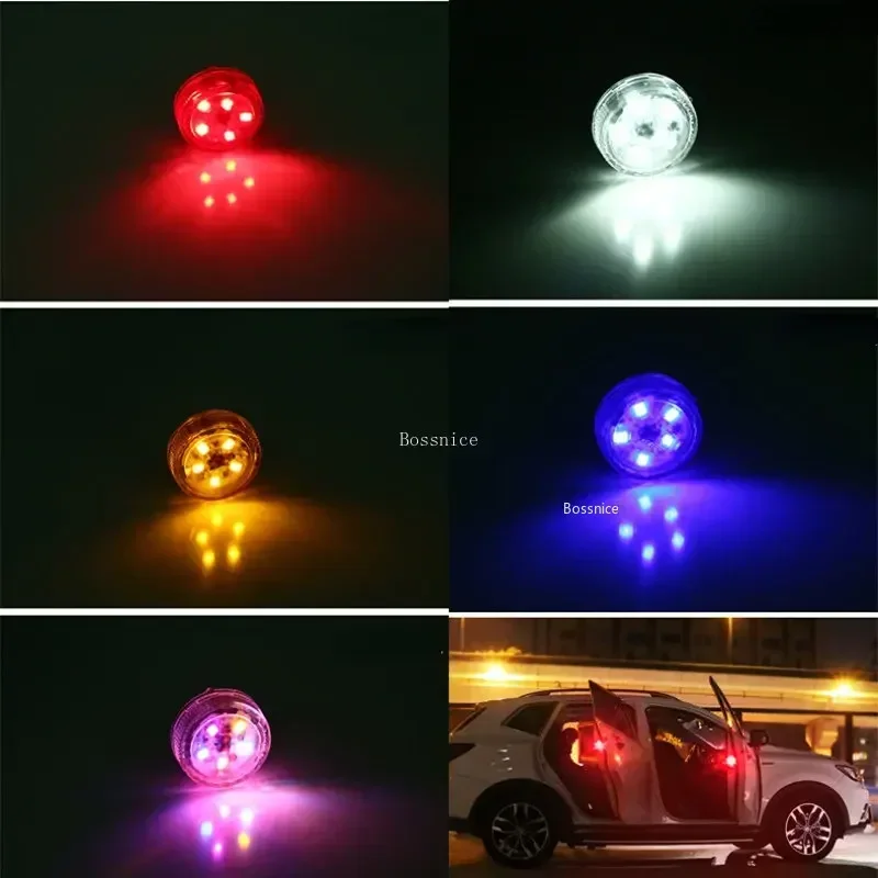 2Pcs Magnetic Wireless 5LEDs Car Door Opening Warning Lights Waterproof Strobe Flashing Anti Rear-end Collision Led Safety Lamps