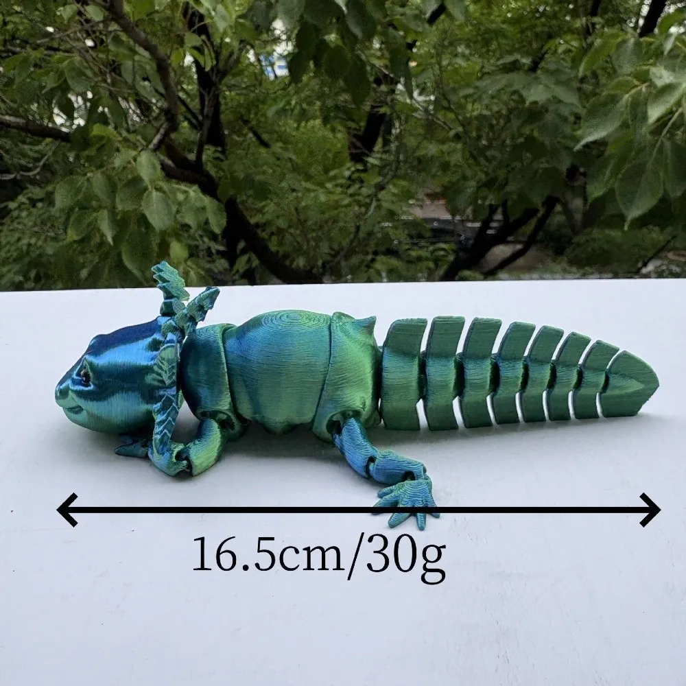 New 3D Printed Salamandrid Multi-jointed Movable Fine-tailed Axolotl Action Figure Creative Axolotl Desktop Decoration