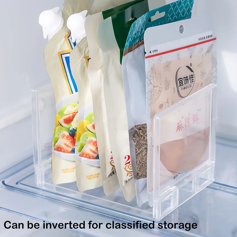 Transparent Refrigerator Organizers Storage Rack Fridge Layered Separator Shelves Desktop Stand Save Space Kitchen Accessories