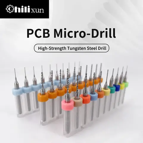 PCB 드릴 비트 세트, 인쇄 회로 기판용 카바이드 마이크로 드릴, 1/8 인치 고정 생크, 미니 CNC 텅스텐 스틸 비트, 0.1-3.175mm, 10 개