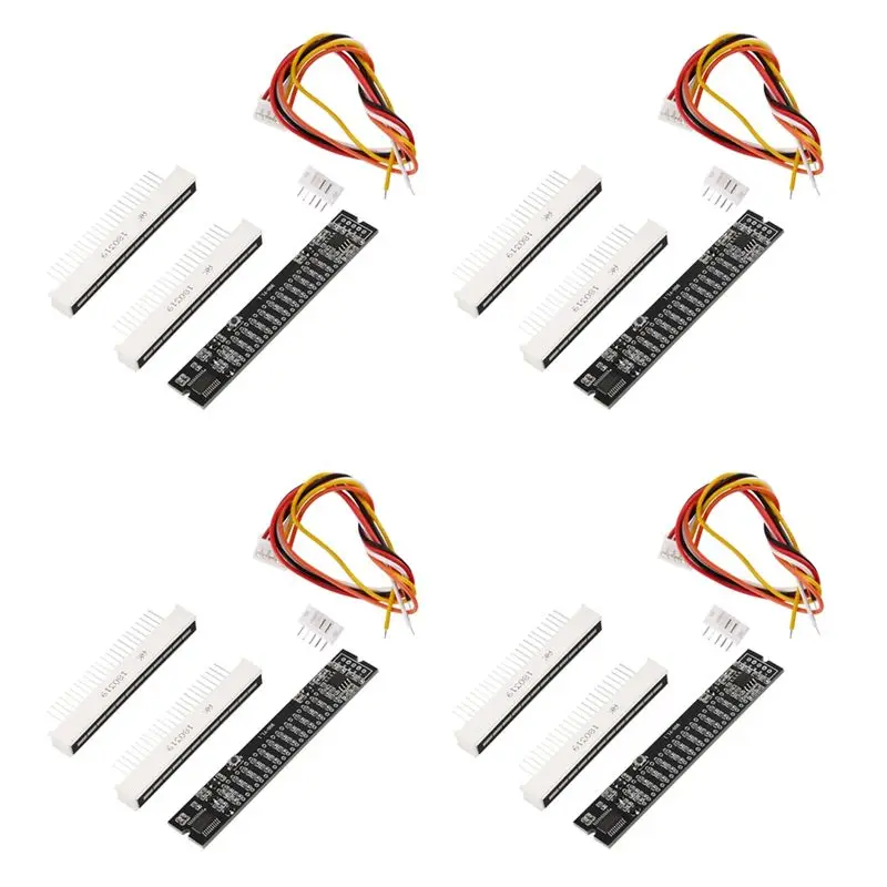 

JABS-4X Mini Dual 12 Level Indicator VU Meter Stereo Amplifier Board Adjustable Light Speed Board