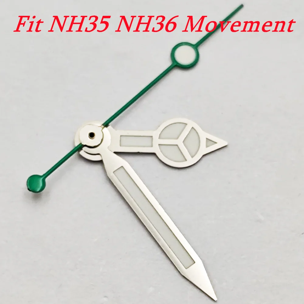 NH35 Zeiger Silber Schwarz Grün Leuchtende Uhrzeiger Passend für NH35 NH36 Miyota 8215 8205 821A DG2813 3804 ETA 2824 2836 PT5000 Uhrwerke – Detail 16