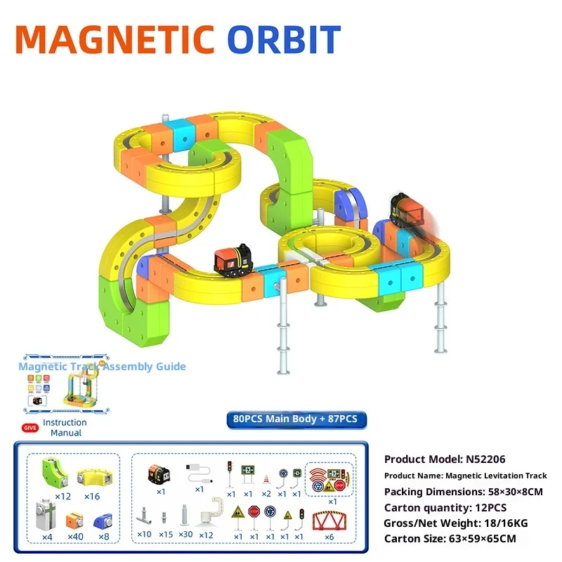 Diy Magnetic Car Racing Set 2025 Montessori Motorized Train Gravity Maze Educational Toy For Kids Play Vehicles Railtrack Gift