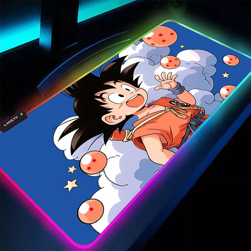

Gaming RGB Mousepad Big Computer Designed specifically LED Mouse Pad DBZ Dragon Ball Natural with Locking Edge Gaming Mouse Mat