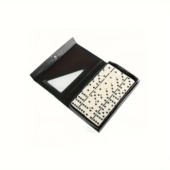 28 ชิ้นคลาสสิกโดมิโนการ์ดหมากรุก, เกมกระดานของเล่น PVC กล่องเก็บ, แบบพกพาสําหรับของขวัญพักผ่อนความบันเทิงการท่องเที่ยว