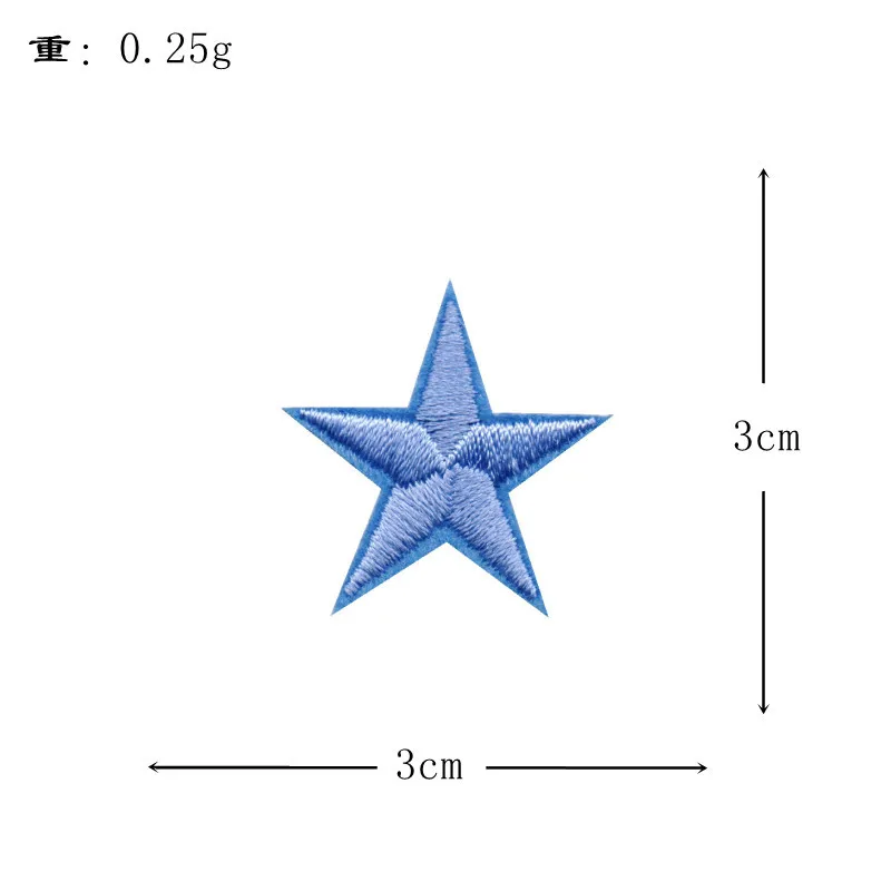 20 sztuk haft żelazko na 3cm gwiazdy naszywki DIY odzież torby plecak kapelusz naszywka do szycia naszywka hurtowa