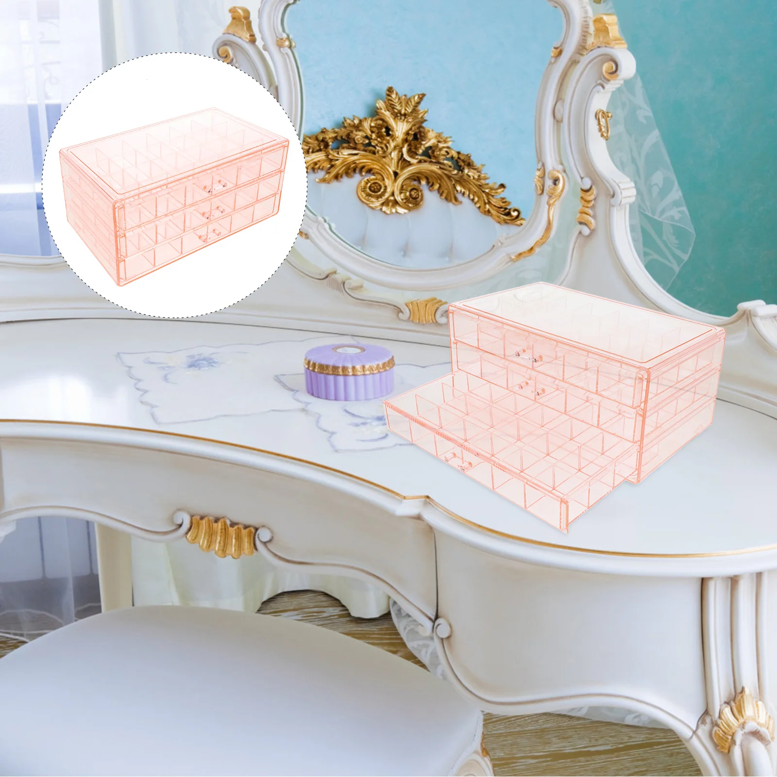 3-Layer Jewelry Storage Box Lightweight Organizer for Rings Earrings Bracelets Necklaces Desktop Jewelry Holder