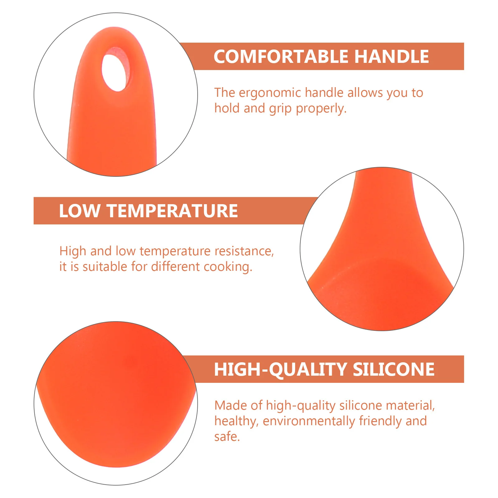 

4Pcs Silicone Spoons Fruit Salad Multipurpose Kitchen Mixing Safe Ergonomic Handle Hanging Hole Design Home Tableware