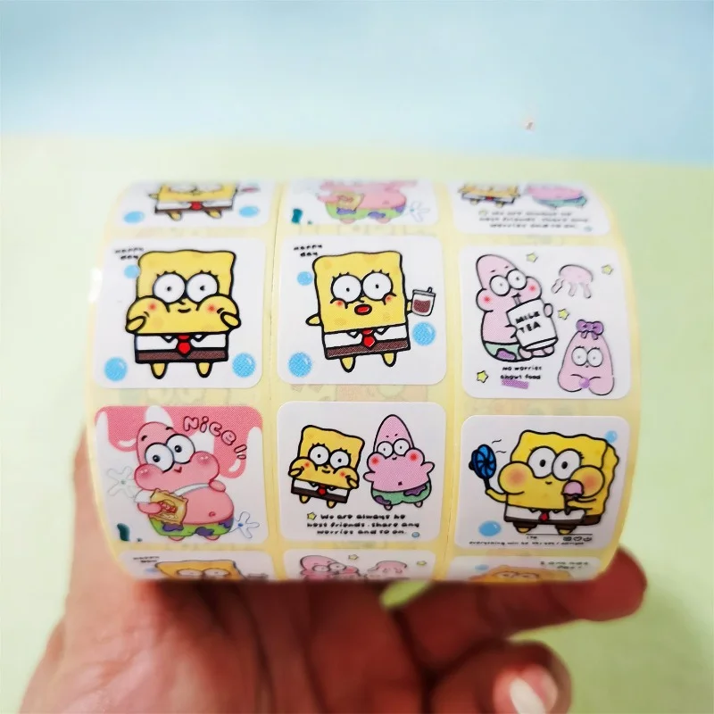 500PCS SpongeBob SquarePants Patrick Star Stickers Cartoon Cute Mobile Phone Case Notebook Suitcase Sealing Stickers Wholesale