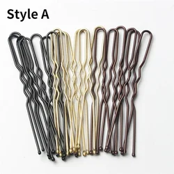 Épingles à cheveux en métal en forme de U, barrettes en alliage, pinces à cheveux Wcross, épingles à cheveux pour patients, outils de coiffure, noir, sac de 50 pièces, 5 cm, 6 cm, 7cm