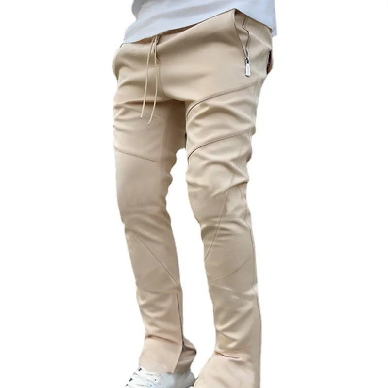 Sport Pants Men\'s Korean Autumn Bunched Ankle Pants Stretch Slim Schoolbag Bag Fashion Brand Running Casual Long Pants