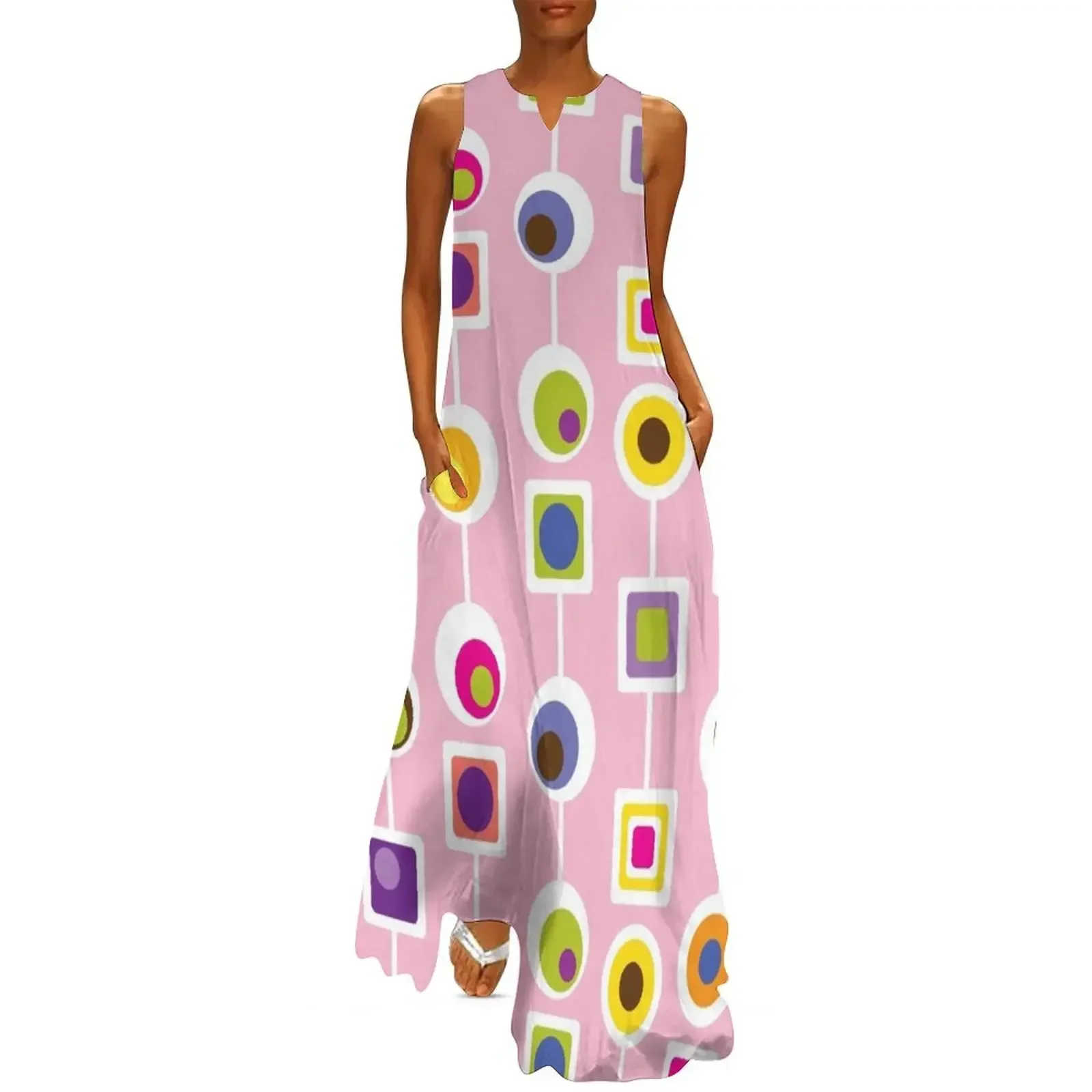

MOD LOVE- Pink Long Dress Woman's evening dress summer clothes summer dress korean women