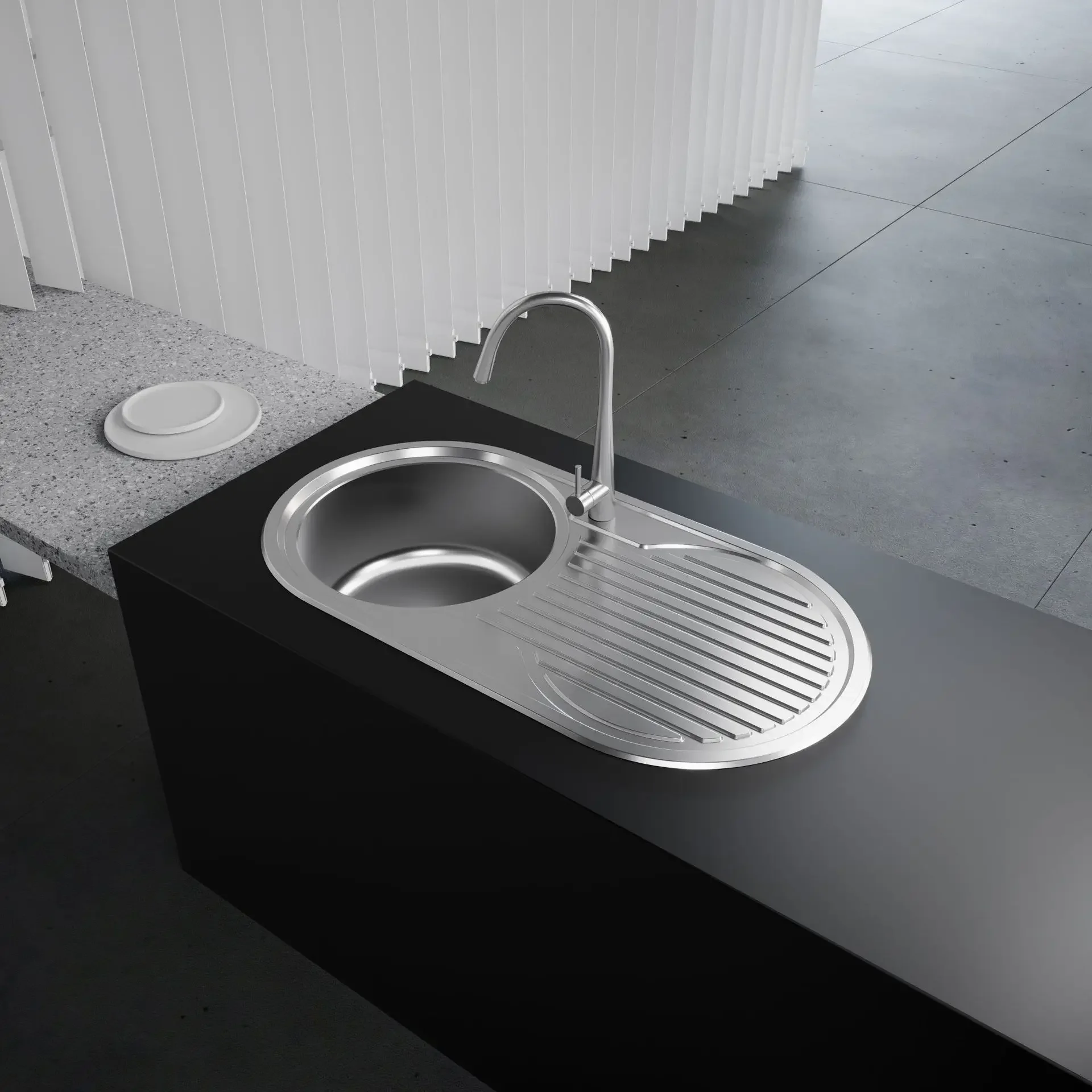 Manufacturer stainless steel sink brushed 304 stainless steel sink stretching basin, kitchen household single slot with plate cr