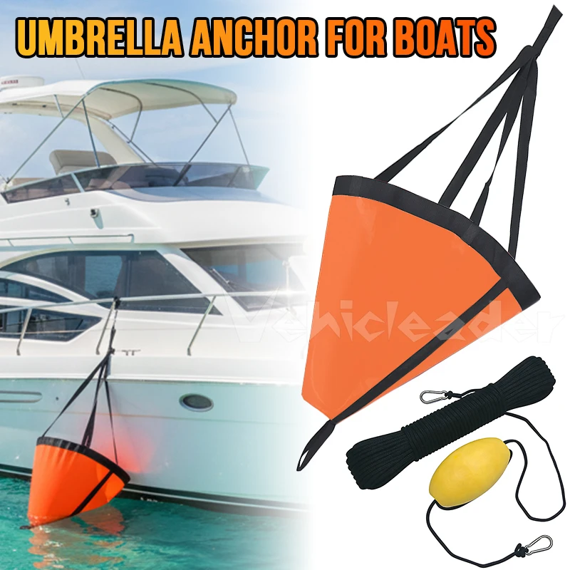 

18-53'' Sea Drogue Anchor Float Marine Kayak Drift Rowing Boat Fishing Brake Lifeboat Anchor Yacht Traction Rope Buoy Ball