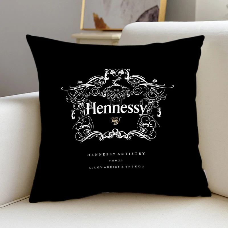 New pillowcase bedding comfortable square pillow sofa Hennessy Brandy brand logo Fashion tide Pillow cover pillowcase Home Decor