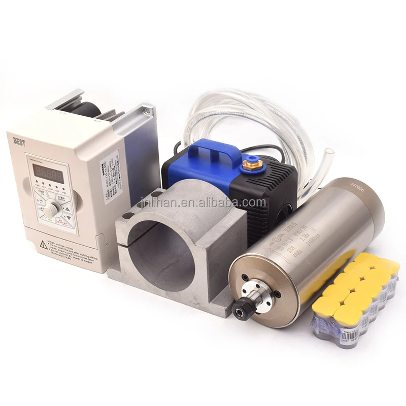 GDZ-80-1.5 ER11 24000rpm 220V Water Cooled Spindle 1.5kw Spindle Inverter Vfd